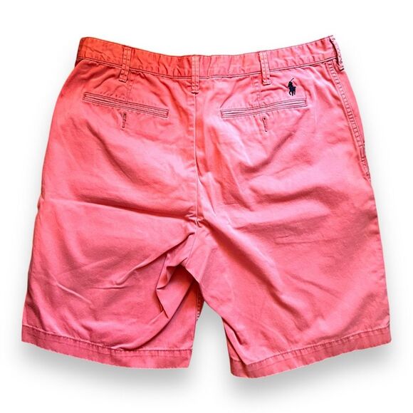 Polo Ralph Lauren Mens Relaxed Fit Cotton Coral Shorts Pockets Flat Front Sz 35 - Picture 2 of 10